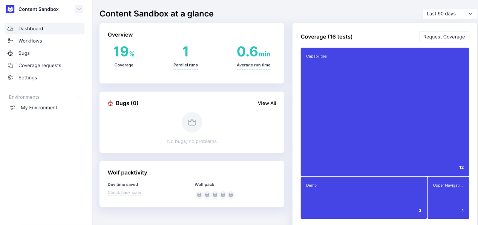 Our customer dashboard