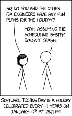 a cartoon from xkcd.com about software testing day